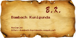 Bambach Kunigunda névjegykártya